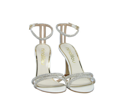 NINALILOU DONNA Donna SANDALO PELLE BIANCO SWAROVSKY 36, 37, 38-2, 38, 39-2, 40 immagine n. 2/4