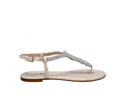 NINALILOU DONNA Donna SANDALO PELLE NUDE TRECCIA SWAROVSKY 36, 37-2, 38-2, 38, 39-2, 40, 41-2 immagine n. 1/4