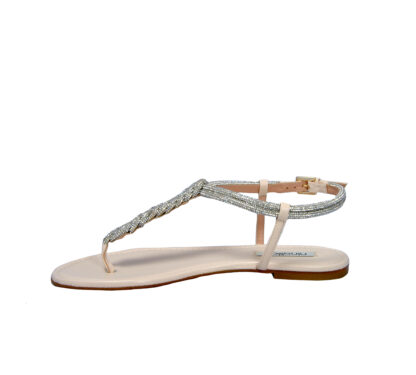 NINALILOU DONNA Donna SANDALO PELLE NUDE TRECCIA SWAROVSKY 36, 37-2, 38-2, 38, 39-2, 40, 41-2 immagine n. 3/4