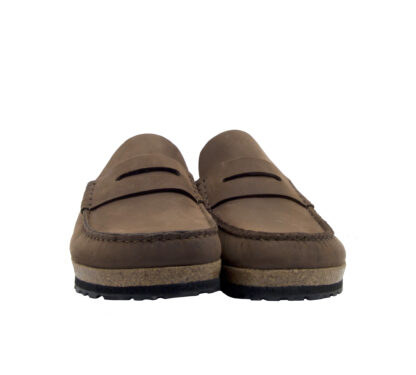 BIRKENSTOCK UNISEX SABOT SABOT NAPLES PELLE OLIATA MARRONE 40, 41-2, 42, 43-2, 44-2, 45-2 immagine n. 2/4