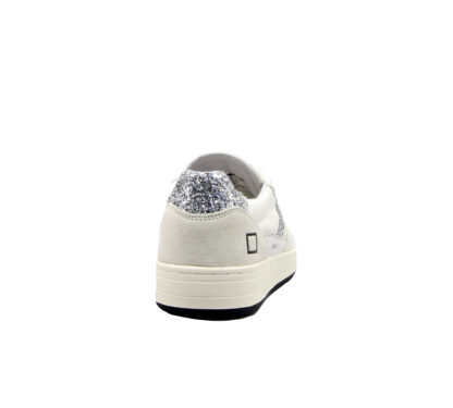 D.A.T.E DONNA Donna SNEAKERS COURT PELLE BIANCO GLITTER ARGENTO 36, 37-2, 38-2, 39-2, 40 immagine n. 4/4