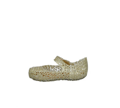  UNISEX Ballerina BEBE' IN GOMMA INTRECCIATA GLITTER ORO 26, 27, 28, 29 immagine n. 3/4