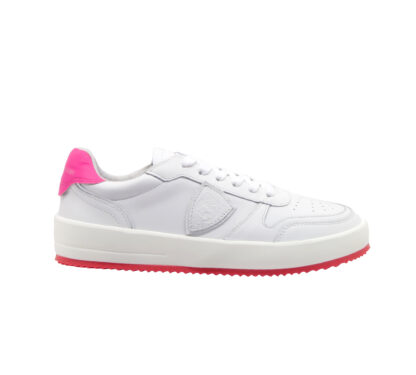 PHILIPPE MODEL DONNA Donna SNEAKERS PELLE BIANCO FUXIA 36, 37-2, 38-2, 39-2, 40, 41-2 immagine n. 1/4