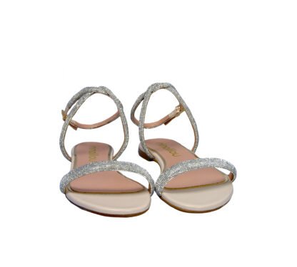 NINALILOU DONNA Donna SANDALO PELLE CREMA SWAROVSKY 36, 37-2, 38-2, 38, 39-2, 40, 41-2 immagine n. 2/4