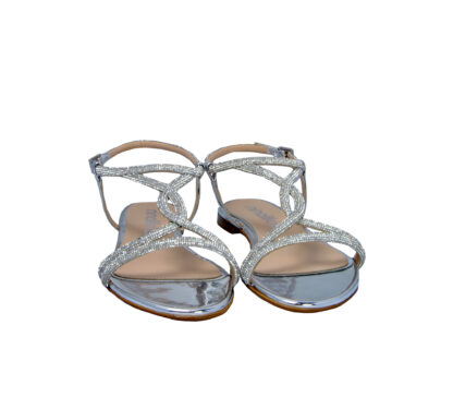 NINALILOU DONNA Donna SANDALO PELLE ARGENTO SWAROVSKY 36, 37-2, 38-2, 38, 39-2, 40, 41-2 immagine n. 2/4