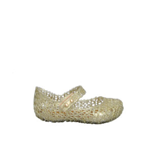  UNISEX Ballerina BEBE' IN GOMMA INTRECCIATA GLITTER ORO 26, 27, 28, 29 immagine n. 1/4