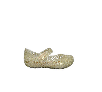  UNISEX Ballerina BEBE' IN GOMMA INTRECCIATA GLITTER ORO 26, 27, 28, 29 immagine n. 1/4