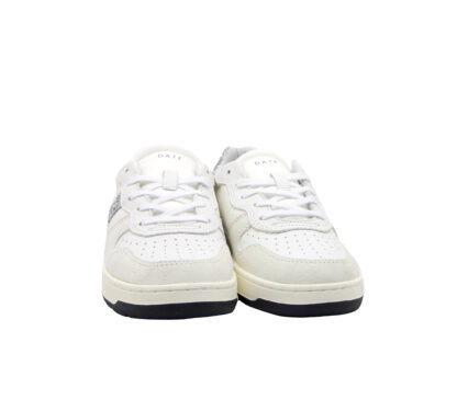 D.A.T.E DONNA Donna SNEAKERS COURT PELLE BIANCO GLITTER ARGENTO 36, 37-2, 38-2, 39-2, 40 immagine n. 2/4