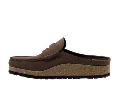 BIRKENSTOCK UNISEX SABOT SABOT NAPLES PELLE OLIATA MARRONE 40, 41-2, 42, 43-2, 44-2, 45-2 immagine n. 3/4