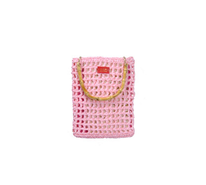 CHICA BAGS DONNA AccessorI BORSA PIATTA RAFIA ROSA un immagine n. 1/3