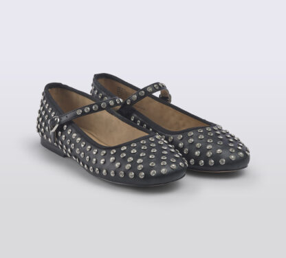 steve madden DONNA Donna BALLERINA NERO BORCHIE 35-2, 36, 37-2, 37, 38-2, 38, 39-2 immagine n. 3/5