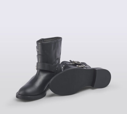 VIA ROMA 15 DONNA BIKERS BIKER CORTO PELLE NERO FIBBIE 36, 37-2, 37, 38, 39-2, 40, 41-2, 38-2 immagine n. 5/5