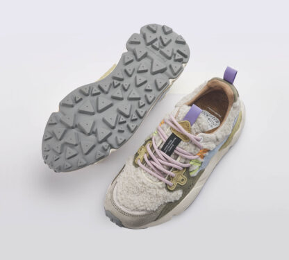FLOWER MOUNTAIN UNISEX CALZATURE SNEAKERS RUNNING TEDDY BEIGE 36, 37-2, 38-2, 39-2, 40 immagine n. 5/5