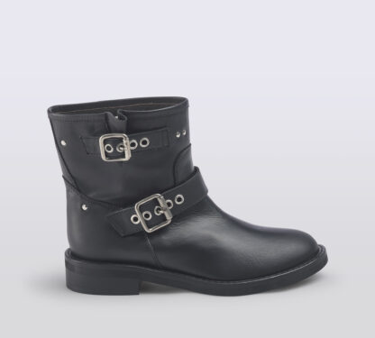 VIA ROMA 15 DONNA BIKERS BIKER CORTO PELLE NERO FIBBIE 36, 37-2, 37, 38, 39-2, 40, 41-2, 38-2 immagine n. 1/5