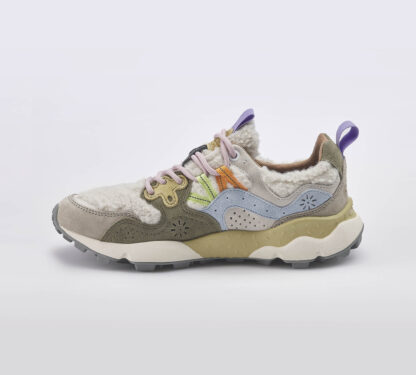 FLOWER MOUNTAIN UNISEX CALZATURE SNEAKERS RUNNING TEDDY BEIGE 36, 37-2, 38-2, 39-2, 40 immagine n. 4/5