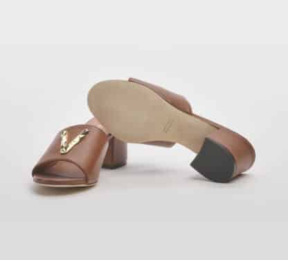 VIA ROMA 15 DONNA Donna MULES PELLE CUOIO 36, 37-2, 38-2, 39-2, 40, 41-2 immagine n. 5/5