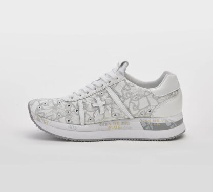 premiata DONNA Donna SNEAKERS CONNY BIANCO FIORI 36, 37-2, 38-2, 39-2, 40, 41-2 immagine n. 2/5
