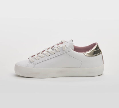 D.A.T.E DONNA Donna SNEAKERS PELLE BIANCO ROSA ORO 36, 37-2, 38-2, 39-2, 40, 41-2 immagine n. 2/5