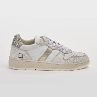 D.A.T.E DONNA Donna SNEAKERS PELLE BIANCO ARGENTO ORO 36, 37-2, 38-2, 39-2, 40, 41-2 immagine n. 1/5