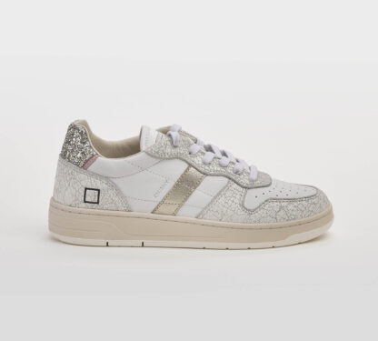 D.A.T.E DONNA Donna SNEAKERS PELLE BIANCO ARGENTO ORO 36, 37-2, 38-2, 39-2, 40, 41-2 immagine n. 1/5