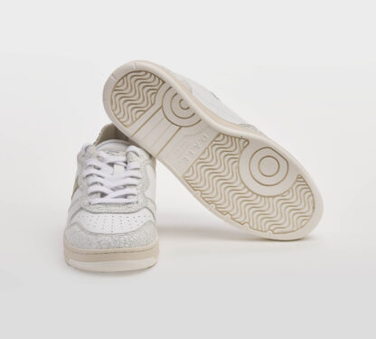 D.A.T.E DONNA Donna SNEAKERS PELLE BIANCO ARGENTO ORO 36, 37-2, 38-2, 39-2, 40, 41-2 immagine n. 5/5