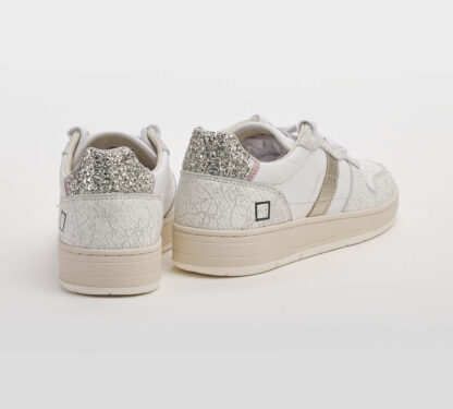 D.A.T.E DONNA Donna SNEAKERS PELLE BIANCO ARGENTO ORO 36, 37-2, 38-2, 39-2, 40, 41-2 immagine n. 4/5