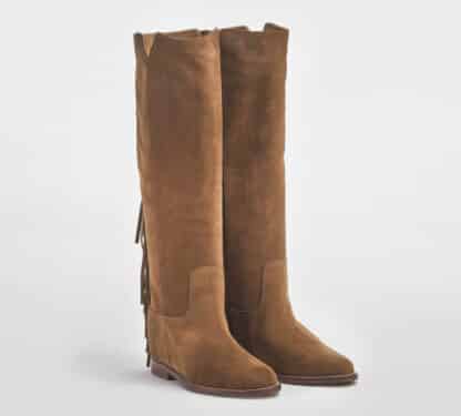 VIA ROMA 15 DONNA Donna STIVALE FRANGE CAMOSCIO CUOIO 37, 38-2, 38, 39-2, 40, 41-2 immagine n. 4/5