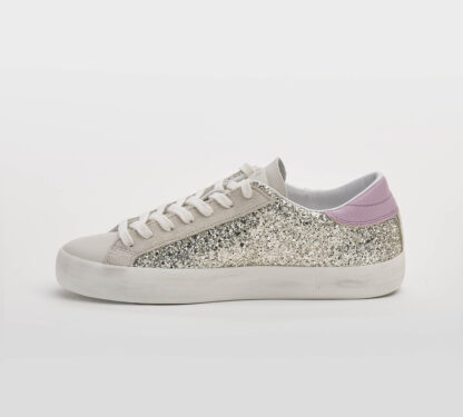 D.A.T.E DONNA Donna SNEAKERS GLITTER PLATINO 36, 37-2, 38-2, 39-2, 40 immagine n. 2/5