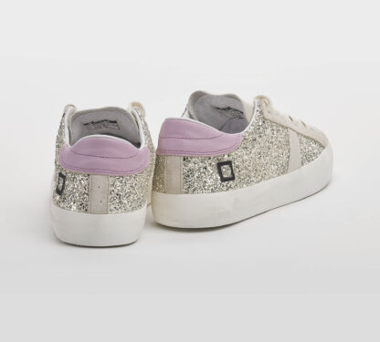 D.A.T.E DONNA Donna SNEAKERS GLITTER PLATINO 36, 37-2, 38-2, 39-2, 40 immagine n. 4/5
