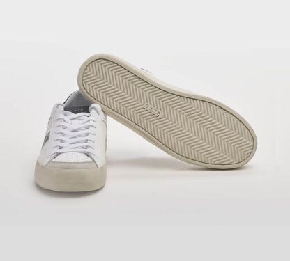 D.A.T.E UOMO CALZATURE SNEAKERS PELLE BIANCO NERO 40, 41-2, 42, 43-2, 44-2, 45-2 immagine n. 5/5