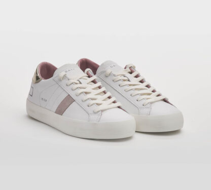 D.A.T.E DONNA Donna SNEAKERS PELLE BIANCO ROSA ORO 36, 37-2, 38-2, 39-2, 40, 41-2 immagine n. 3/5