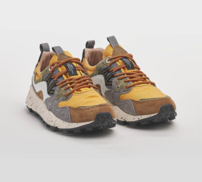 FLOWER MOUNTAIN UOMO CALZATURE SNEAKERS RUNNING GRIGIO ARANCIO 40, 41-2, 42, 43-2, 44-2, 45-2 immagine n. 4/5