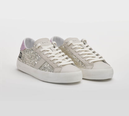 D.A.T.E DONNA Donna SNEAKERS GLITTER PLATINO 36, 37-2, 38-2, 39-2, 40 immagine n. 3/5