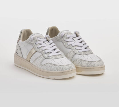 D.A.T.E DONNA Donna SNEAKERS PELLE BIANCO ARGENTO ORO 36, 37-2, 38-2, 39-2, 40, 41-2 immagine n. 3/5