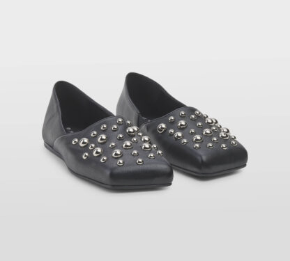 VIC MATIE' DONNA Donna BALLERINA PELLE NERO CON BORCHIE 37-2, 38-2, 39-2, 40, 41-2 immagine n. 3/5