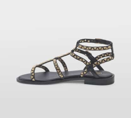 ASH DONNA Donna SANDALO GLADIATORE NERO BORCHIE 36, 37-2, 38-2, 39-2, 40, 41-2 immagine n. 2/5
