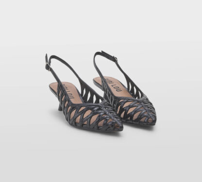 BIBI LOU DONNA CALZATURE SLING BACK TRAFORATA PELLE NERO 36, 37-2, 38-2, 39-2, 40, 41-2 immagine n. 3/5