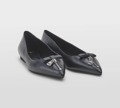 N° 21 DONNA Donna BALLERINA PELLE NERO ZIP 36, 37-2, 38-2, 39-2, 40, 41-2 immagine n. 2/5