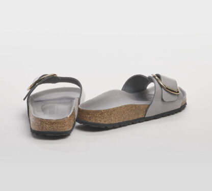 BIRKENSTOCK DONNA CIABATTA ANATOMICA MADRID BIG BUCKLE SPAZZOLATO GRIGIO 35, 36, 37-2, 38-2, 39-2, 40, 41-2 immagine n. 4/5