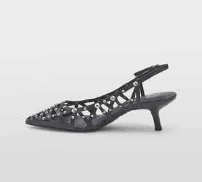 ASH DONNA Donna SLINGBACK PELLE NERO BORCHIE 36, 37-2, 38-2, 39-2, 41-2 immagine n. 2/5
