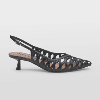 BIBI LOU DONNA CALZATURE SLING BACK TRAFORATA PELLE NERO 36, 37-2, 38-2, 39-2, 40, 41-2 immagine n. 1/5
