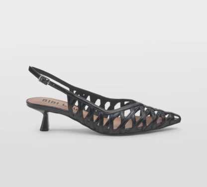 BIBI LOU DONNA CALZATURE SLING BACK TRAFORATA PELLE NERO 36, 37-2, 38-2, 39-2, 40, 41-2 immagine n. 1/5
