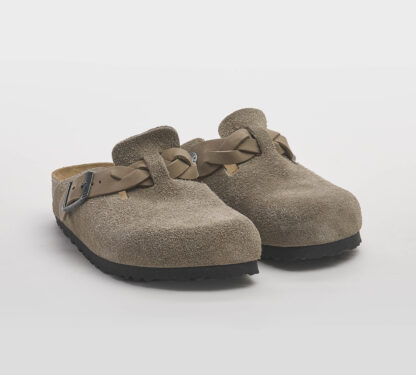 BIRKENSTOCK UNISEX CALZATURE BOSTON TRECCIA SUEDE LEATHER TAUPE 36, 37-2, 38-2, 39-2, 40, 41-2 immagine n. 3/5