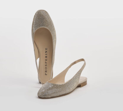 PROSPERINE DONNA CALZATURE SLIM BACK SWAROVSKY PLATINO 36, 37-2, 38-2, 38, 39-2, 40, 41-2 immagine n. 3/5