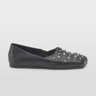 VIC MATIE' DONNA Donna BALLERINA PELLE NERO CON BORCHIE 37-2, 38-2, 39-2, 40, 41-2 immagine n. 1/5