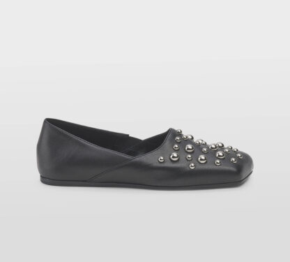 VIC MATIE' DONNA Donna BALLERINA PELLE NERO CON BORCHIE 37-2, 38-2, 39-2, 40, 41-2 immagine n. 1/5