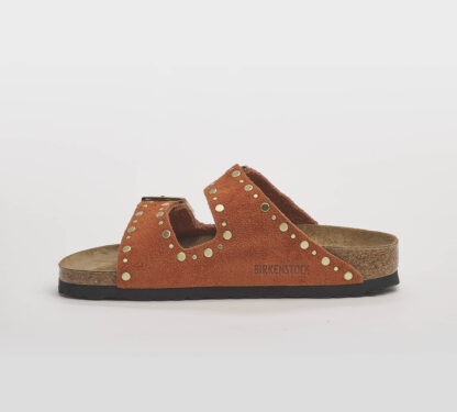 BIRKENSTOCK DONNA CIABATTA ANATOMICA ARIZONA CAMOSCIO DARK RUST RIVET 35, 36, 37-2, 38-2, 39-2, 40, 41-2 immagine n. 2/5
