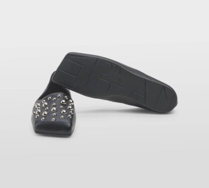 VIC MATIE' DONNA Donna BALLERINA PELLE NERO CON BORCHIE 37-2, 38-2, 39-2, 40, 41-2 immagine n. 5/5
