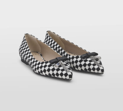 N° 21 DONNA Donna BALLERINA PELLE BIANCO NERO ZIP 37-2, 38-2, 38, 40, 41-2 immagine n. 3/5