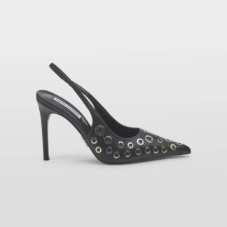 steve madden DONNA Donna SLINGBACK PELLE NERO BORCHIE 36, 37-2, 37, 38-2, 38, 40, 41-2 immagine n. 1/5